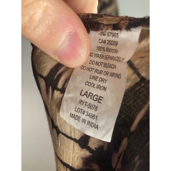 Elan Maxi Dress Shibori Dyed Beach Coverup Sheer ~ Lux Summer Days ~ Sz L - Picture 9 of 9